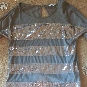 Grey sequin top